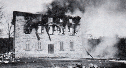 Arsenal burning in 1945.